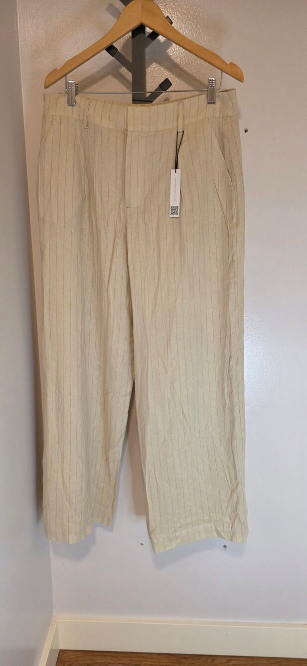 Sanctuary Wide Leg Linen Pinstripe Pants NWT Size 31